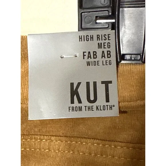 Kut From The Kloth High Rise Meg Fab Ab Wide Leg Corduroy Pants Size 10 Brown - Picture 3 of 8